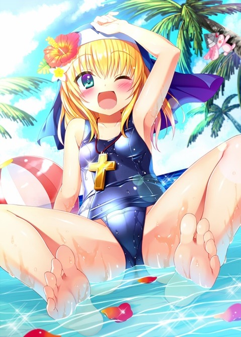 スク水(スクール水着)を着てる可愛い女の子の二次エロ画像③　100枚 49