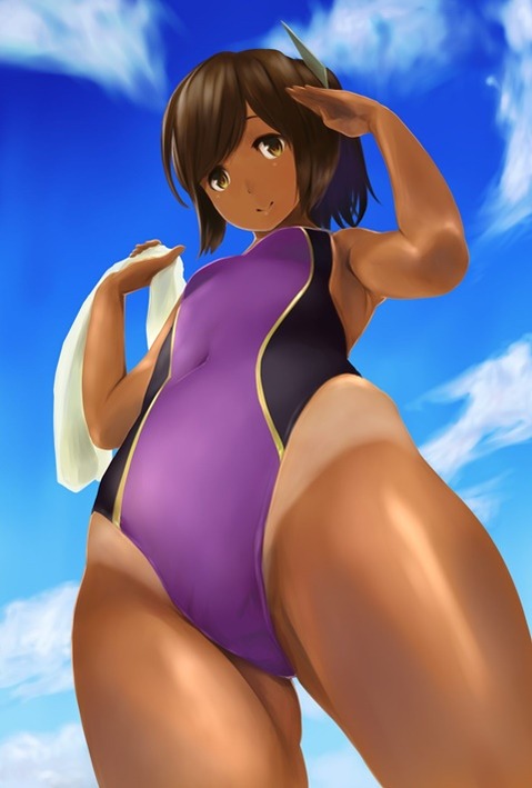 日焼け跡が色っぽい女の子の二次エロ画像③　100枚 59
