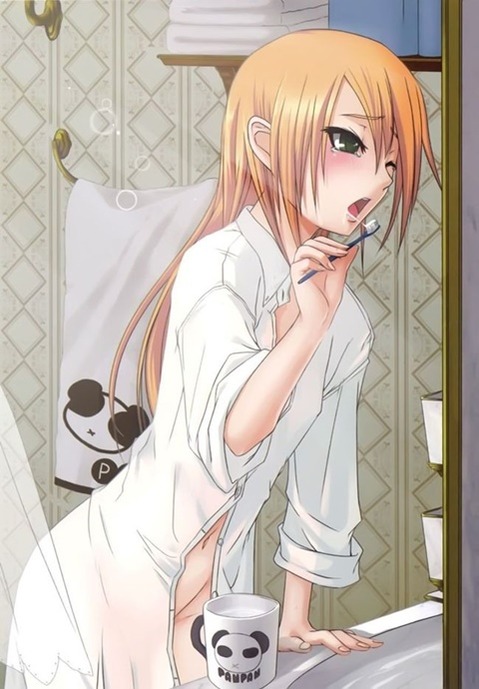 裸にシャツを羽織った女の子の二次エロ画像⑦　25枚 24