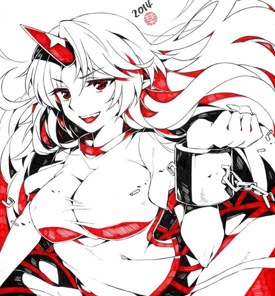 【二次エロ】【東方Project】角が生えた二次キャラ、星熊勇儀姐さんの爆乳オッパイにハマりそうな画像がみたい！② 3