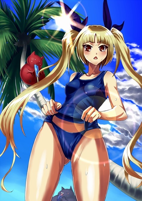 スク水(スクール水着)を着てる可愛い女の子の二次エロ画像①　100枚 2