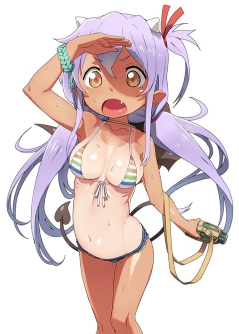 日焼け跡が色っぽい女の子の二次エロ画像③　100枚 31