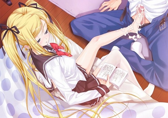 【二次エロ】パンスト履いたお姉さんキャラやロリっ子美少女が足コキしてるエロ画像がみたい！ 2