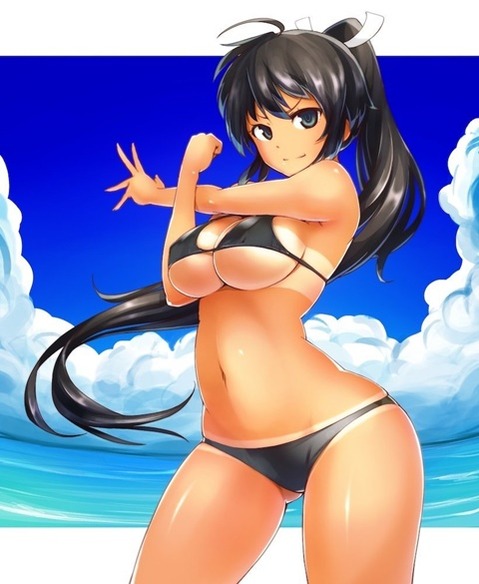日焼け跡が色っぽい女の子の二次エロ画像①　100枚 56