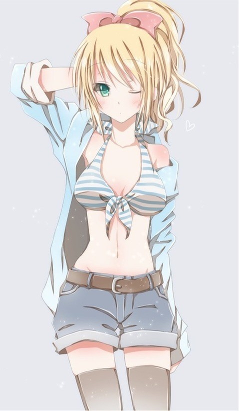 ニーソ・ニーハイを履いた女の子の二次エロ画像⑦　100枚 39