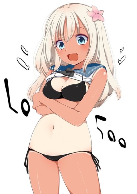 日焼け跡が色っぽい女の子の二次エロ画像①　100枚-034