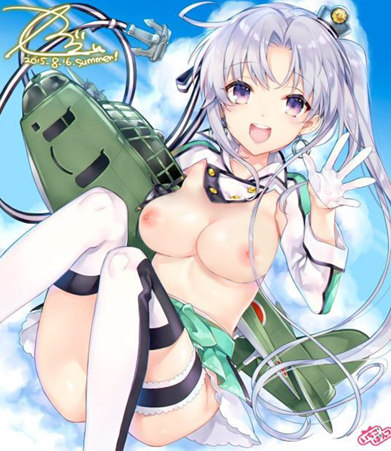 【二次エロ】【艦これ】巨乳＆パイパンまんこがエロすぎる秋津洲ちゃんのセクシー画像がみたい！ 22