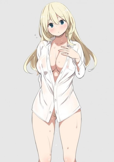 裸にシャツを羽織った女の子の二次エロ画像⑪　25枚 12