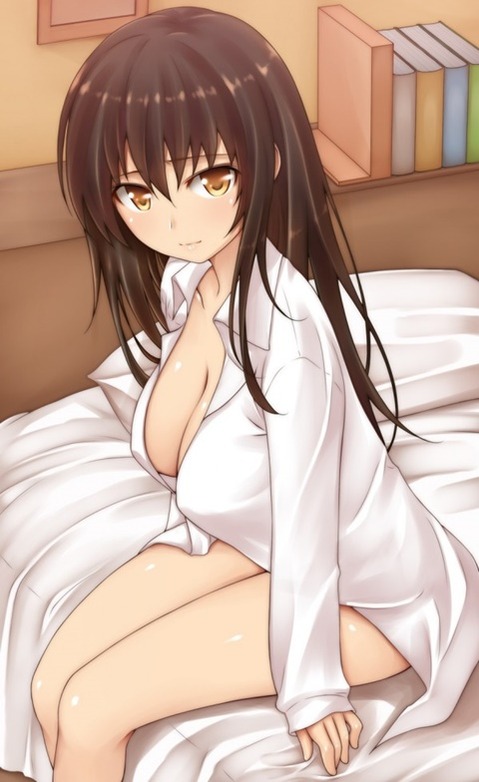 裸にシャツを羽織った女の子の二次エロ画像⑮　25枚 6