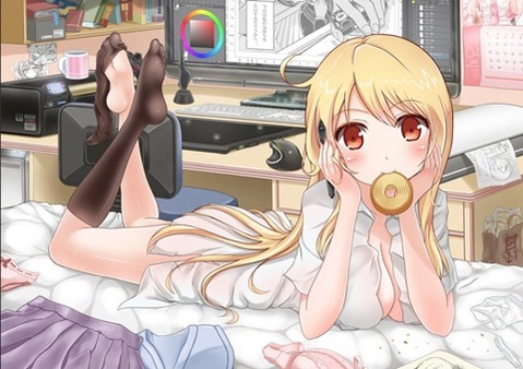 裸にシャツを羽織った女の子の二次エロ画像③　25枚 4