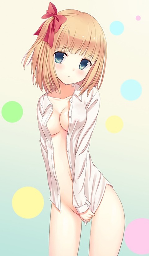 裸にシャツを羽織った女の子の二次エロ画像⑬　25枚 12