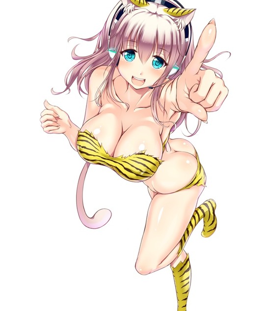 【二次エロ】虎柄のビキニを着ている可愛い女の子たちのエロ画像がみたい！① 10
