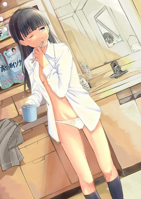 裸にシャツを羽織った女の子の二次エロ画像③　25枚 8