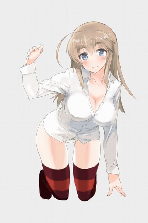 裸にシャツを羽織った女の子の二次エロ画像⑧　25枚 8