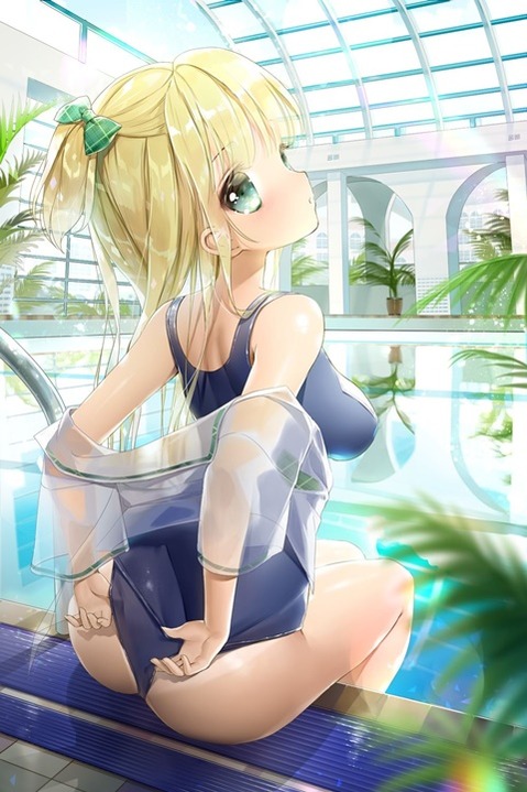 スク水(スクール水着)を着てる可愛い女の子の二次エロ画像①　100枚 53