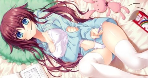 ニーソ・ニーハイを履いた女の子の二次エロ画像①　100枚 62