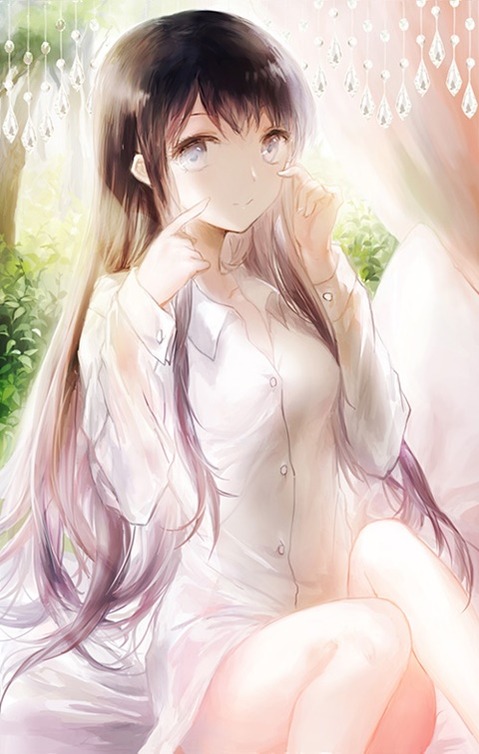 裸にシャツを羽織った女の子の二次エロ画像⑬　25枚 5