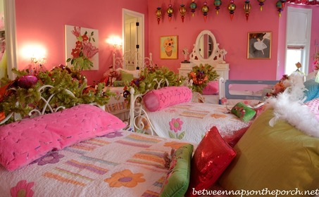 Pink-Girls-Bedroom-with-Pottery-Barn-Beds-and-Shades