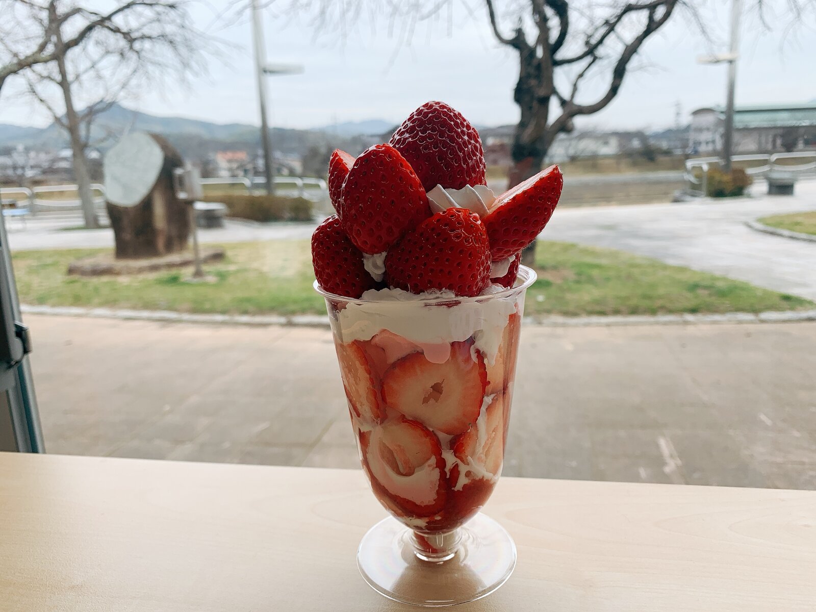 山口宇部のグルメを紹介したいのよ 田布施町 お休み処 Sakuramichi さくらみち とっておきのいちごパフェdx 仮 1 0円