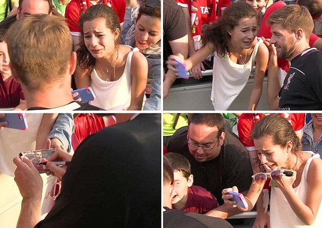 ◆プレミア小ネタ◆Sジェラード（リバポ）ファンのアメリカ人美少女　会えて嬉しくて号泣