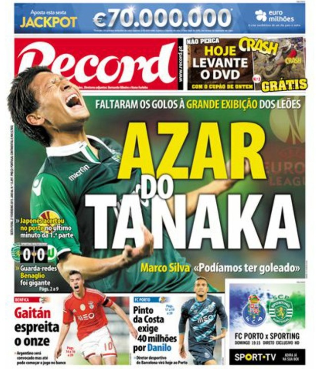 ◆ﾎﾟﾙﾄｶﾞﾙ◆田中順也、チームメイトのインスタでなんか叫ぶ！なおＥＬ翌日は１面ジャックした模様