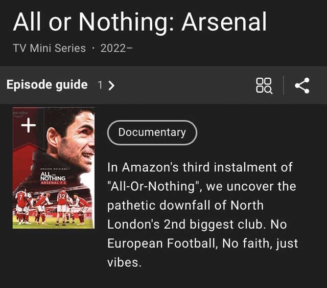 ◆悲報◆アーセナルさん、こんなタイミングで「All or Nothing」製作中…コメディになるかホラーになるか…(´・ω・｀)