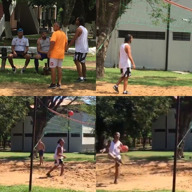 ◆朗報◆刑務所のロナウジーニョ、今日もサッカーボールで遊ぶ