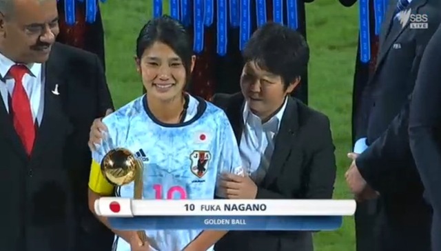 ◆朗報◆U17日本女子代表MF長野風花（浦和）がU17女子W杯ゴールデンボール賞（MVP）を受賞