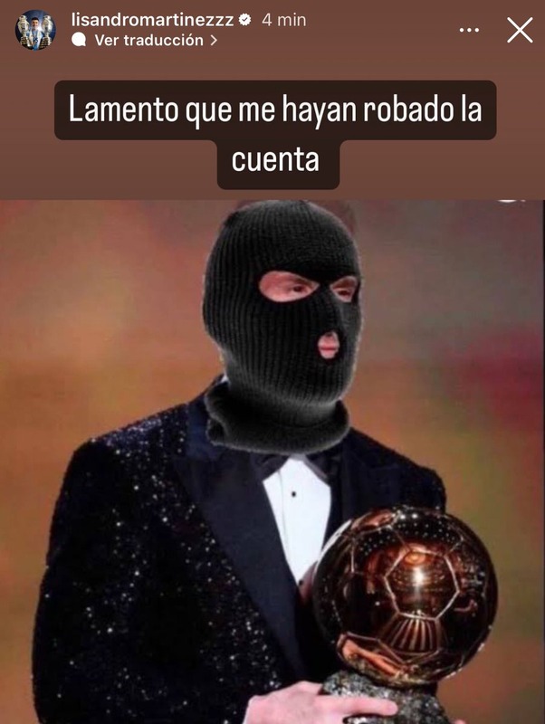 ◆悲報◆アルヘン代表DFリサマルさん、SNS乗っ取られメッシがバロンドール盗む映像を流されメッシからフォローを外されてしまう😭