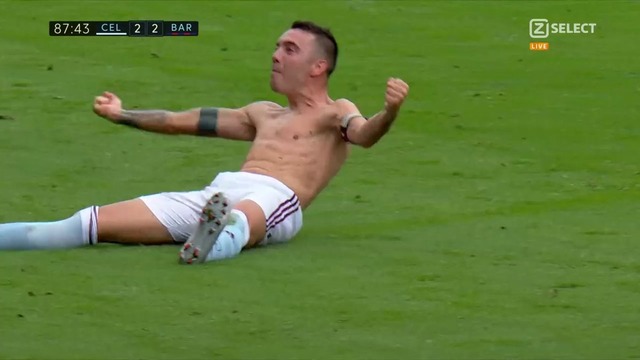 ◆悲報◆セルタのエース、ディエゴ・アスパスさんバルサ戦歓喜の同点ゴールで脱いでしまう