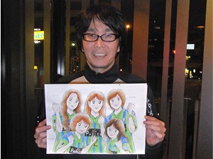 ◆画像◆キャプ翼作者高橋陽一先生がベルマーレクイーンを描いた結果