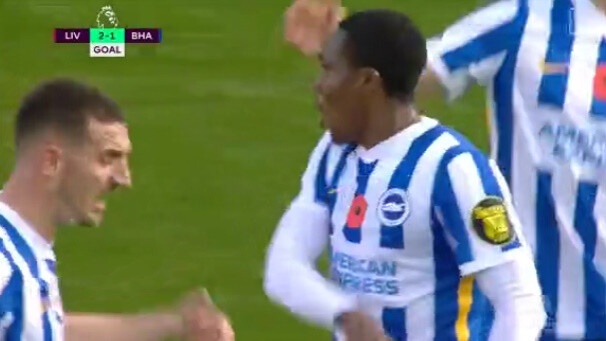 ◆プレミア◆ブライトンMFエノック・ムウェプのワンタッチループシュートがゴラッソ過ぎる件