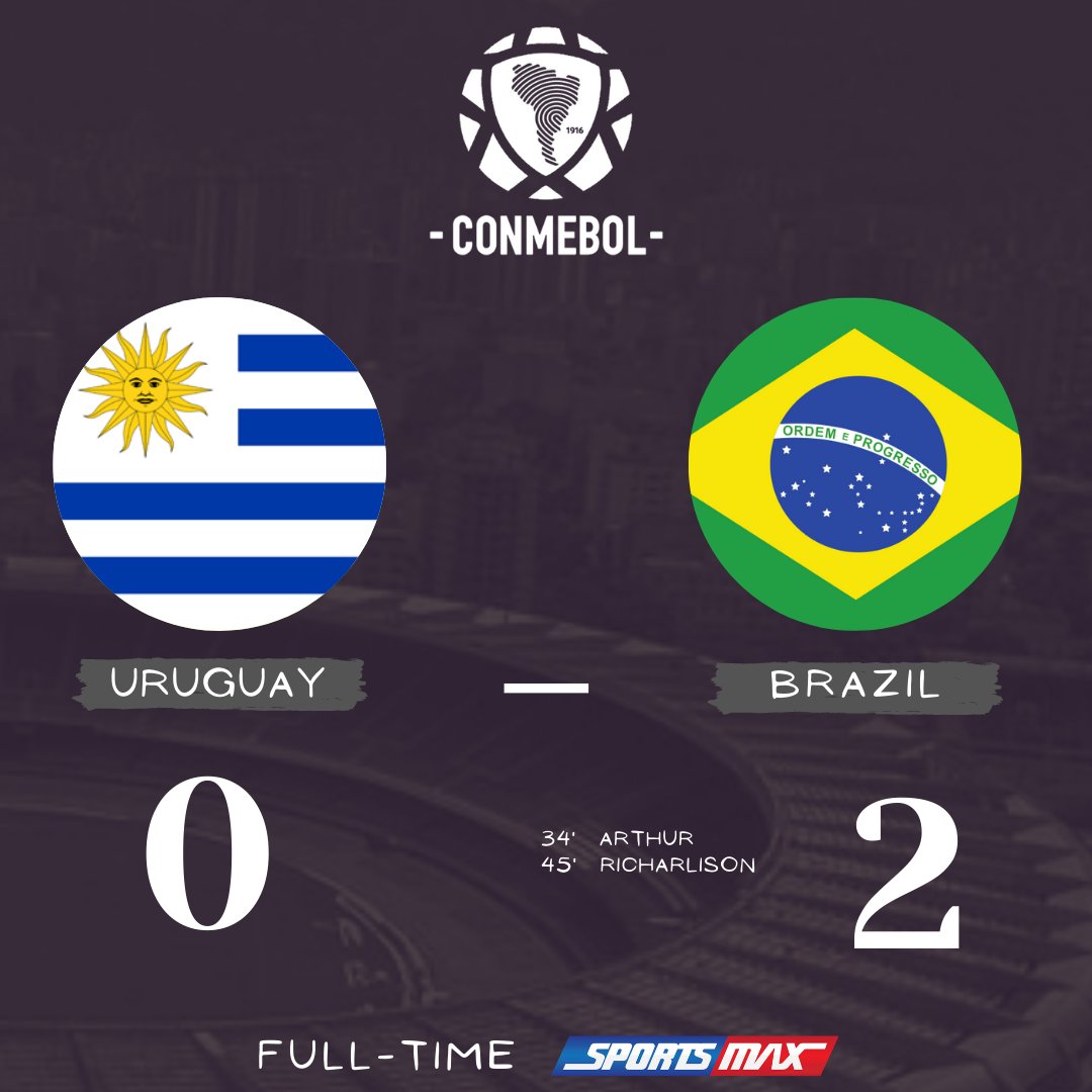 W杯予選 南米4節 ウルグアイ ブラジル ブラジル アルトゥールとリチャルリソンのゴールで敵地で快勝 カバーニ退場 Football Timeline