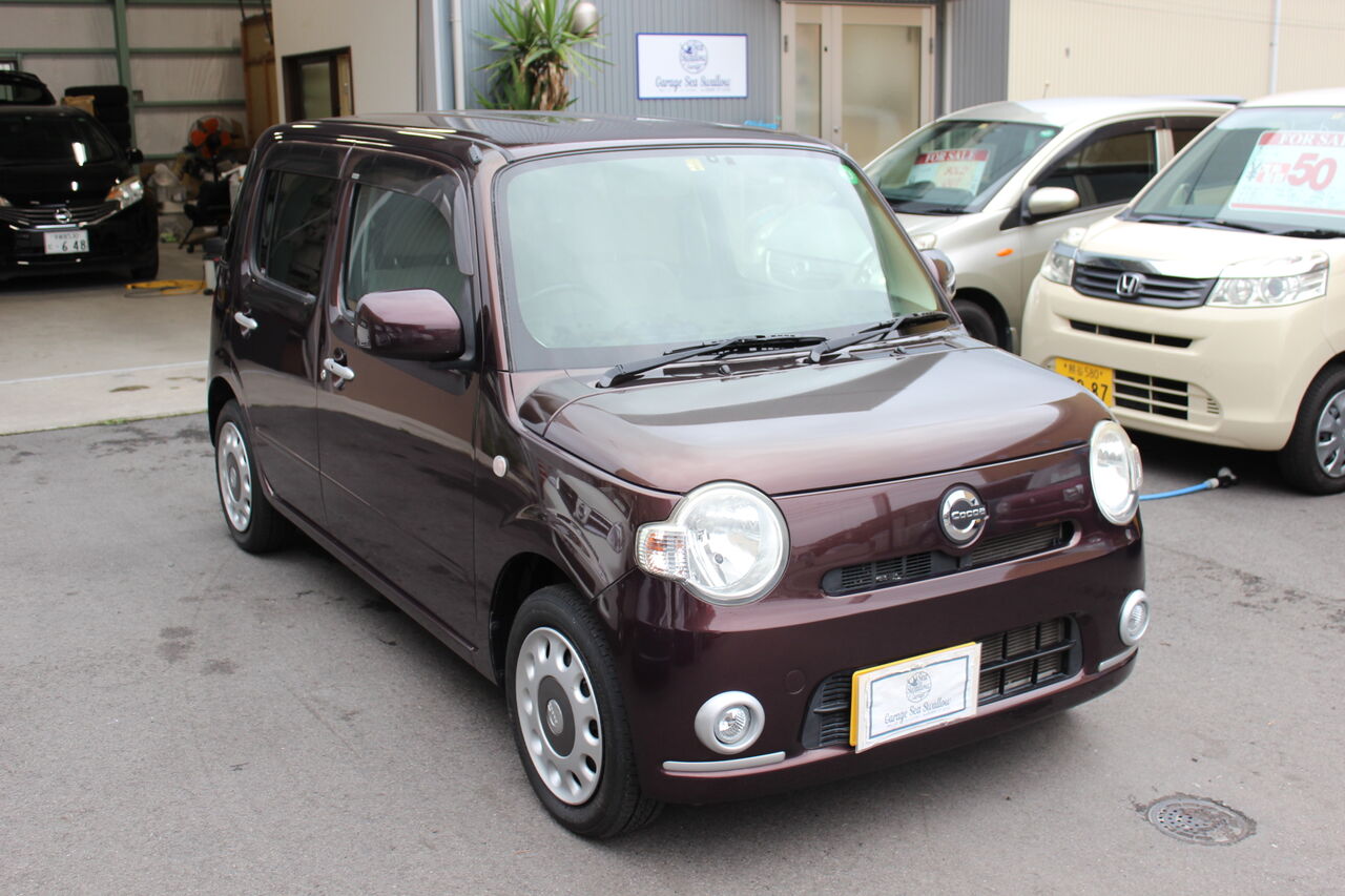 車検整備 ダイハツ ミラココア L675s 機関だけでなく内装 外装のメンテナンスも 栃木県鹿沼市 宇都宮市 ガレージ シースワロー 作業メニュー Garage Sea Swallow ガレージ シースワロー 栃木県の中古車販売店
