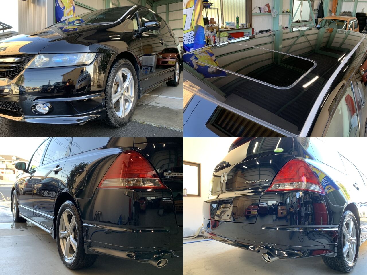 作業メニュー 車の鏡面磨き ポリマーコーティング ホンダ オデッセイ Rb1 アブソルート 栃木県宇都宮市 鹿沼市ガレージ シースワロー Garage Sea Swallow ガレージ シースワロー 栃木県の中古車販売店