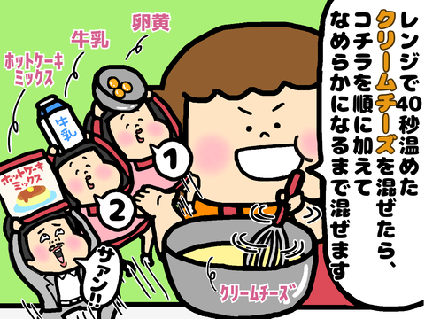 クリームチーズに材料を混ぜる