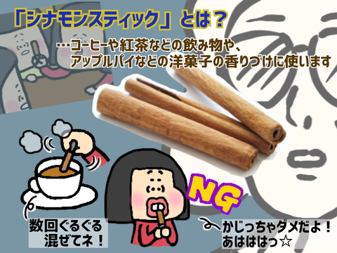 シナモンスティックの使い方