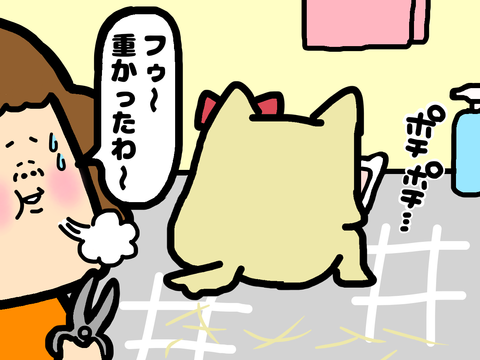 自宅で犬のトリミング