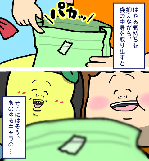 ふなっしーのパンが入った紙袋を開封すると