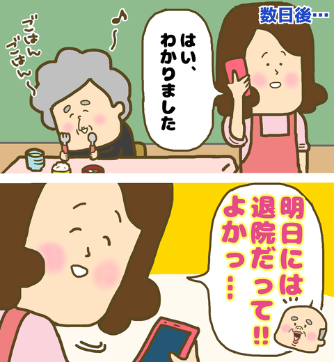 明日には退院できることになる