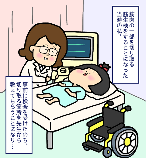 筋生検の事前検査を受ける私