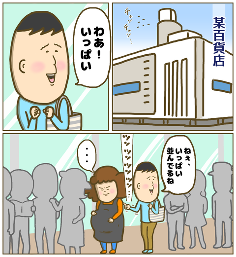 開店前の百貨店で行列