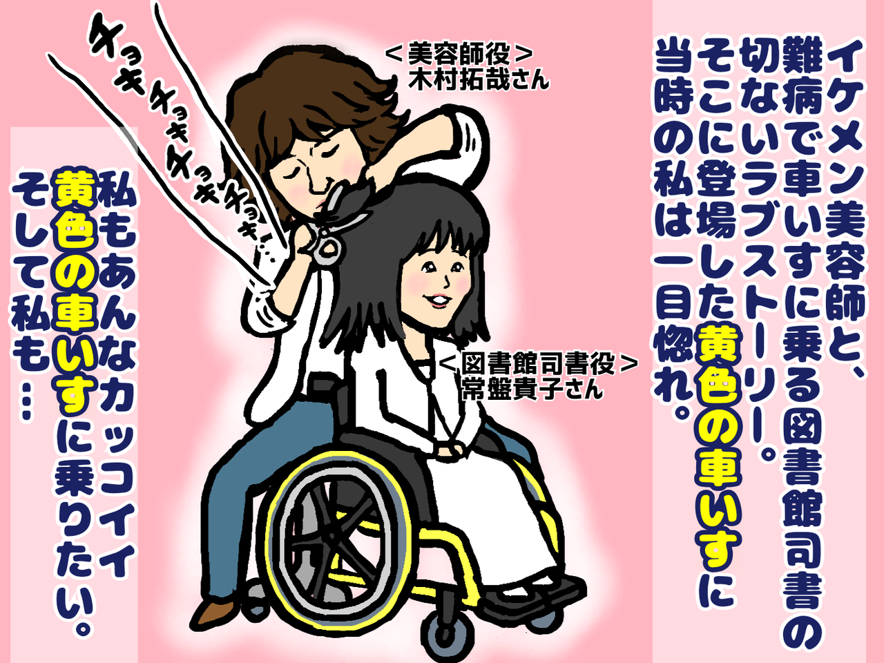 わたしが 黄色の車いす に憧れた理由 車イスにゃにゃのにゃんのその絵日記