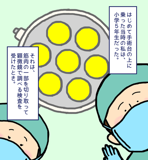 手術台に乗ったのは小学５年生の筋生検で
