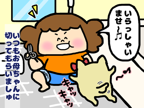 自宅で犬のトリミング