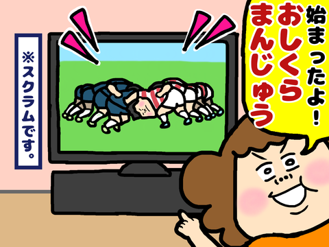 スクラムをおしくらまんじゅうと言う