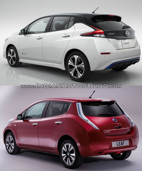2018-Nissan-Leaf-vs_-2014-Nissan-Leaf-rear-three-quarters
