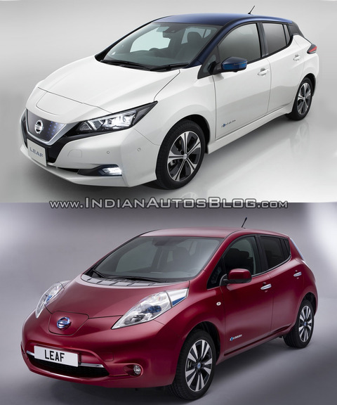 2018-Nissan-Leaf-vs_-2014-Nissan-Leaf-front-three-quarters