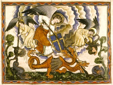 S_Douce_Apocalypse_-_Bodleian_Ms180_-_p.044_War_in_heaven