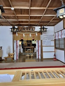 久延彦神社の拝殿内部の写真